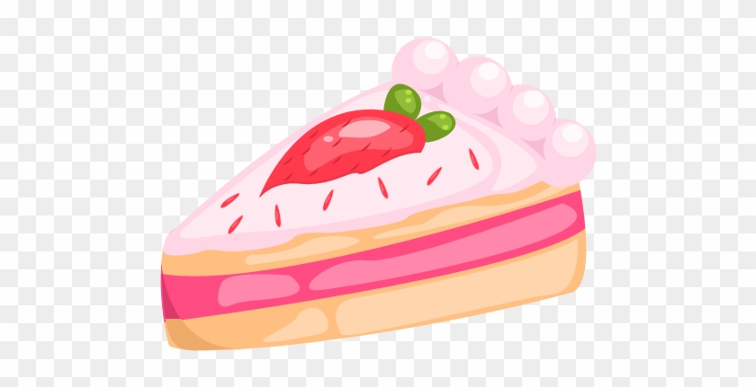 A Slice Of Strawberry Cake By Cutekhay On Deviantart - Strawberry Cake Cartoon Png #552488