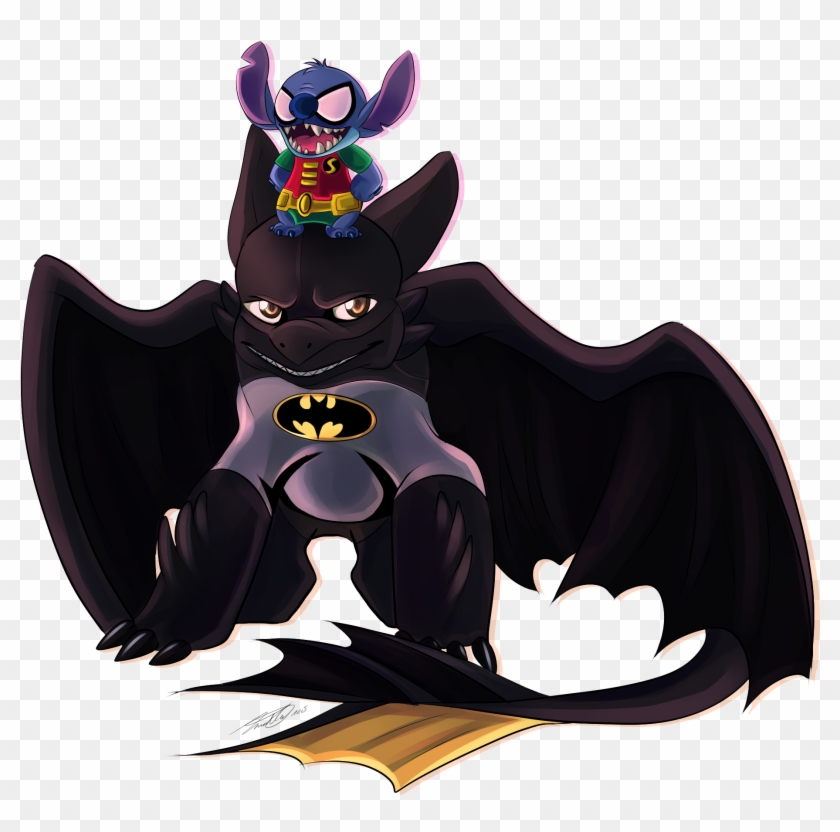 Stitch Batman Toothless Drawing How To Train Your Dragon - Stitch Batman Toothless Drawing How To Train Your Dragon #552666