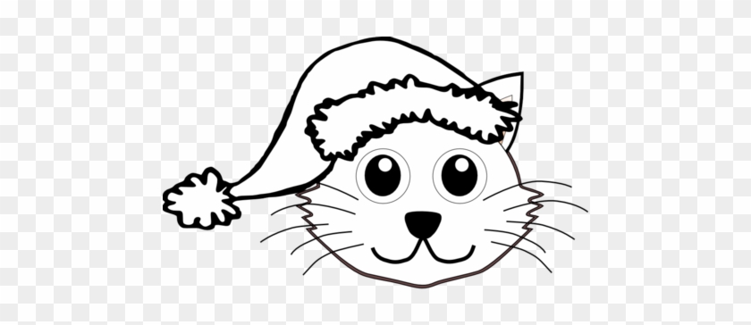 Vector Graphics Art Scalable Svg Clip Coloring Book - Christmas Cat Black And White #553190