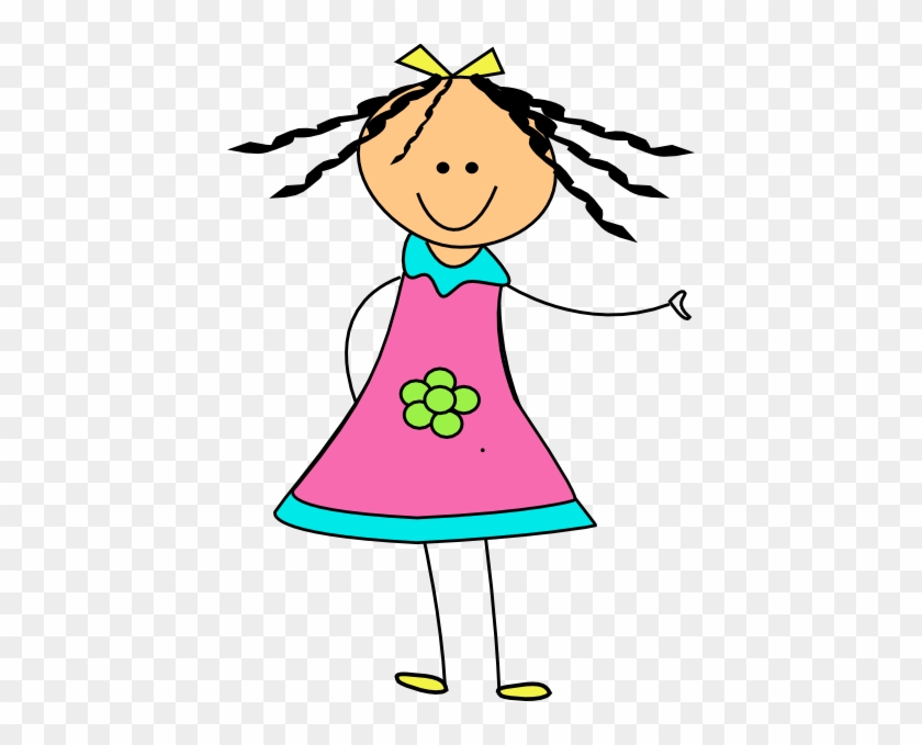 Clip Art Doll - Girl Stick Figure Flower #553251