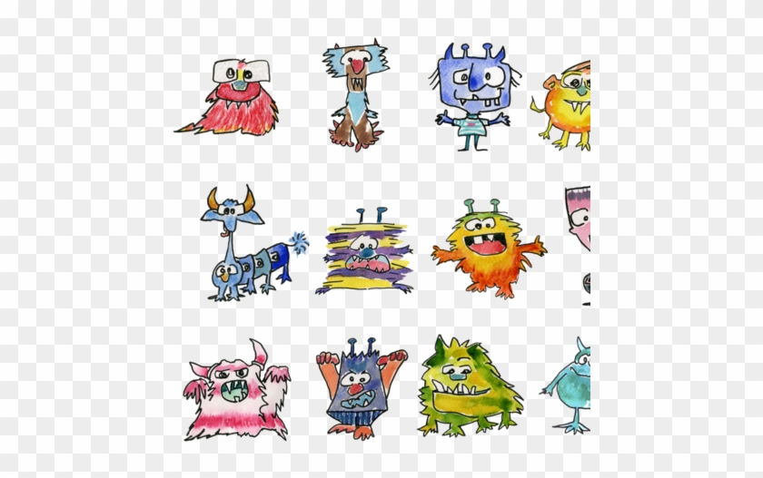 Funny Cute Cartoon Monsters Fabric By Lillyarts On - Monsters Cartoon Transparent Png #553316