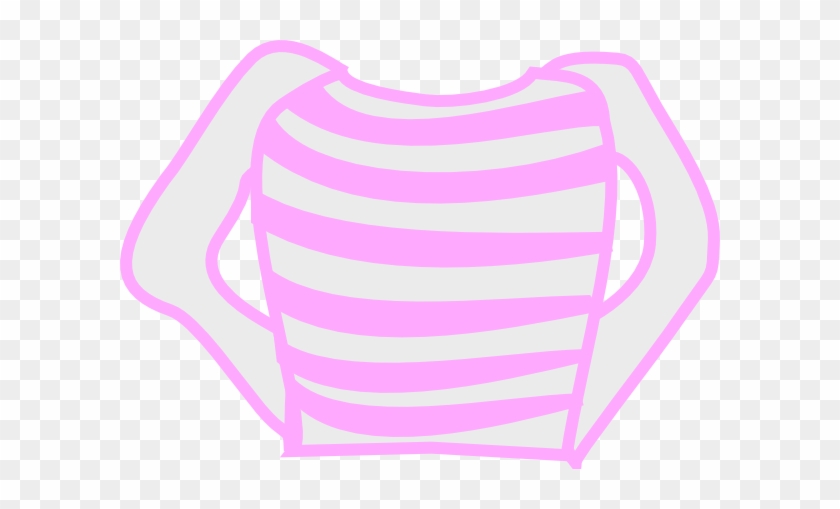 Pink Striped Long Sleeve Shirt Clip Art At Clker - Long-sleeved T-shirt #553336