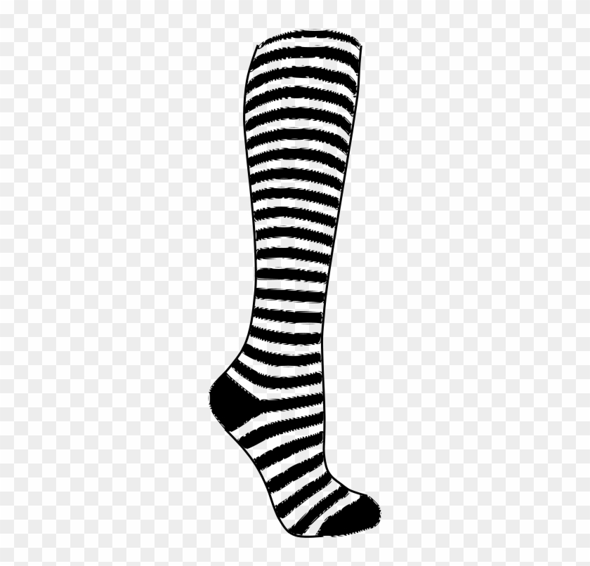 Free Striped Sock - Black And White Striped Stockings #553345