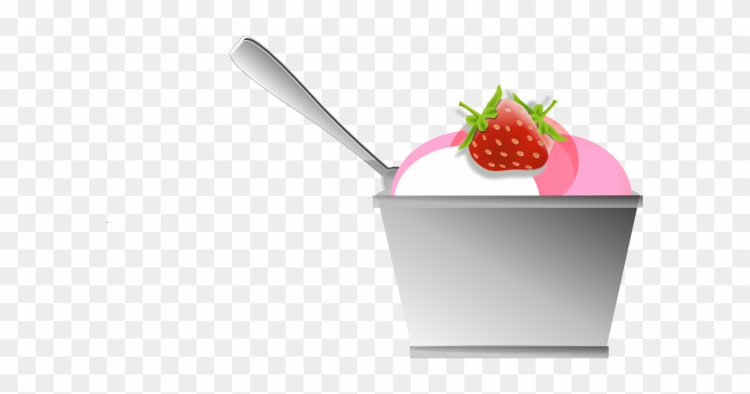 Bowl Clipart Strawberry - Ice Cream Cup Clipart #553432