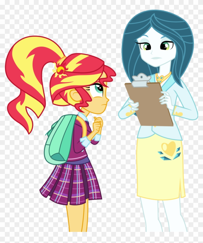 Human Sunset Talks To Dean Chrysalis By Xebck On Deviantart - Mlp Principal Cinch Cutie Mark #554087