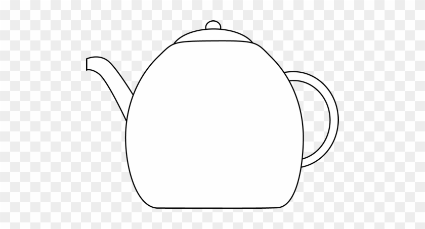 Black And White Kettle - Black And White Tea Pot Clip Art #554420