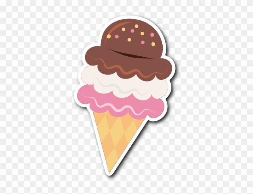 Ice Cream Cone Vinyl Die Cut Sticker - Sweet Tooth #554553