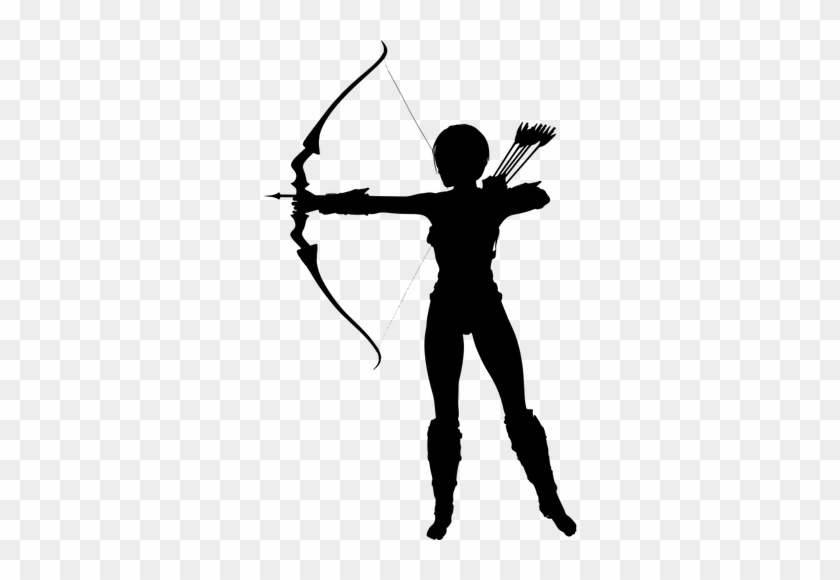 Female Warrior Silhouette Icons Png - Archer Silhouette Png #554600