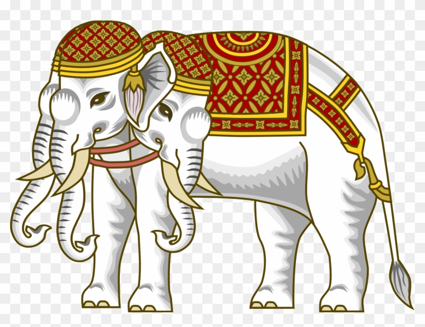 The Airavata , Vehicle Of The Hindu God Indra, Depicted - White Elephant Six Tusks #554611