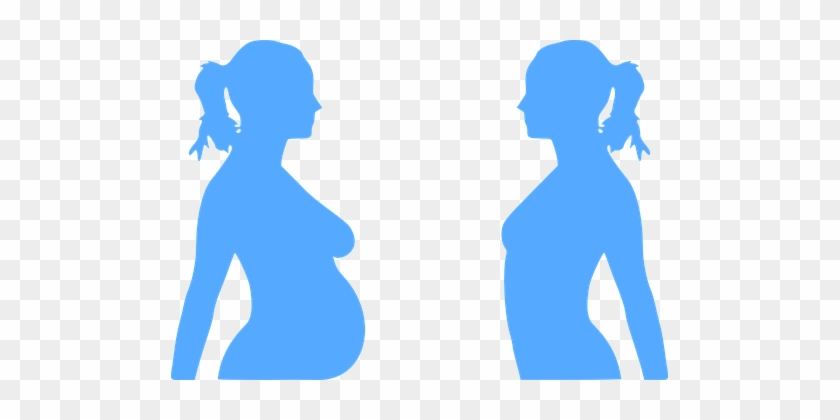 Pregnancy Pregnant Woman Baby Blue Belly P - Woman Silhouette Pregnant Mother Clipart #555074