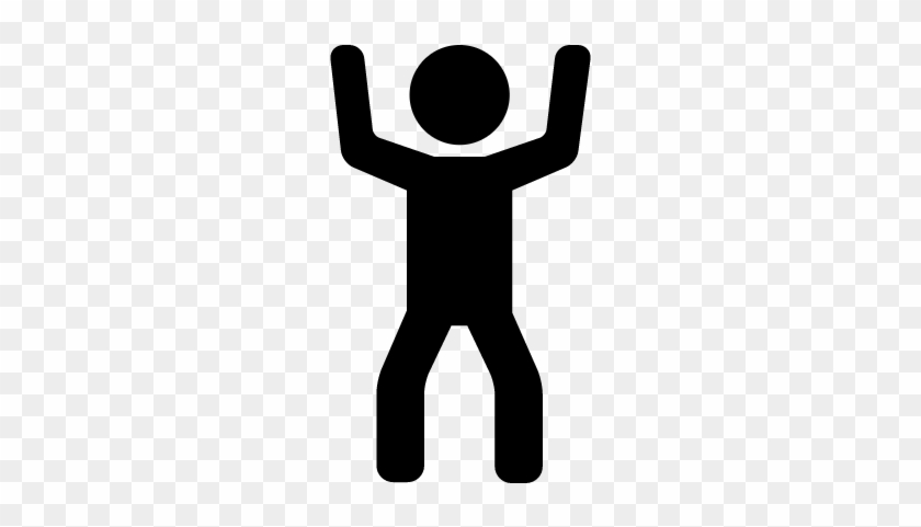 Man Raising Two Arms Vector - Healthy Man Icon Png #555164