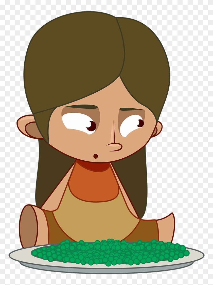Free Little Girl Eating Green - Cartoon #555348