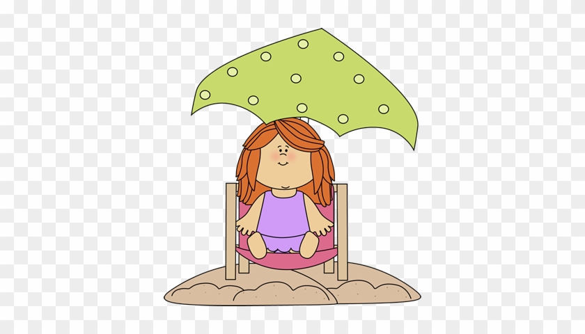 Red Headed Girl In A Beach Chair Clip Art - Third Grade Summer Packet #555358