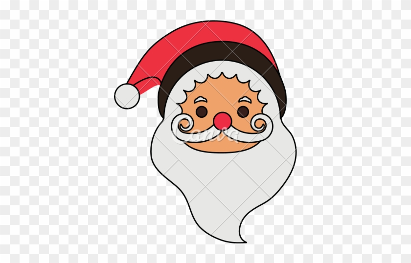 Color Image Cartoon Front View Face Santa Claus - Color Image #555493