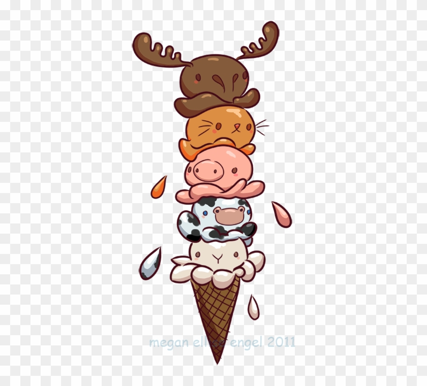Ice Cream Critters - Comida Chibi Kawaii #555723