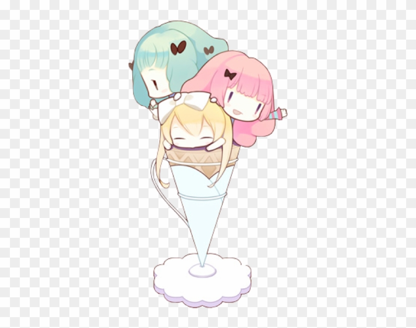 Vocaloid Milkshake Miku Hatsune Luka Megurine Rin Kagamine - Ice Cream Girl Chibi #555739