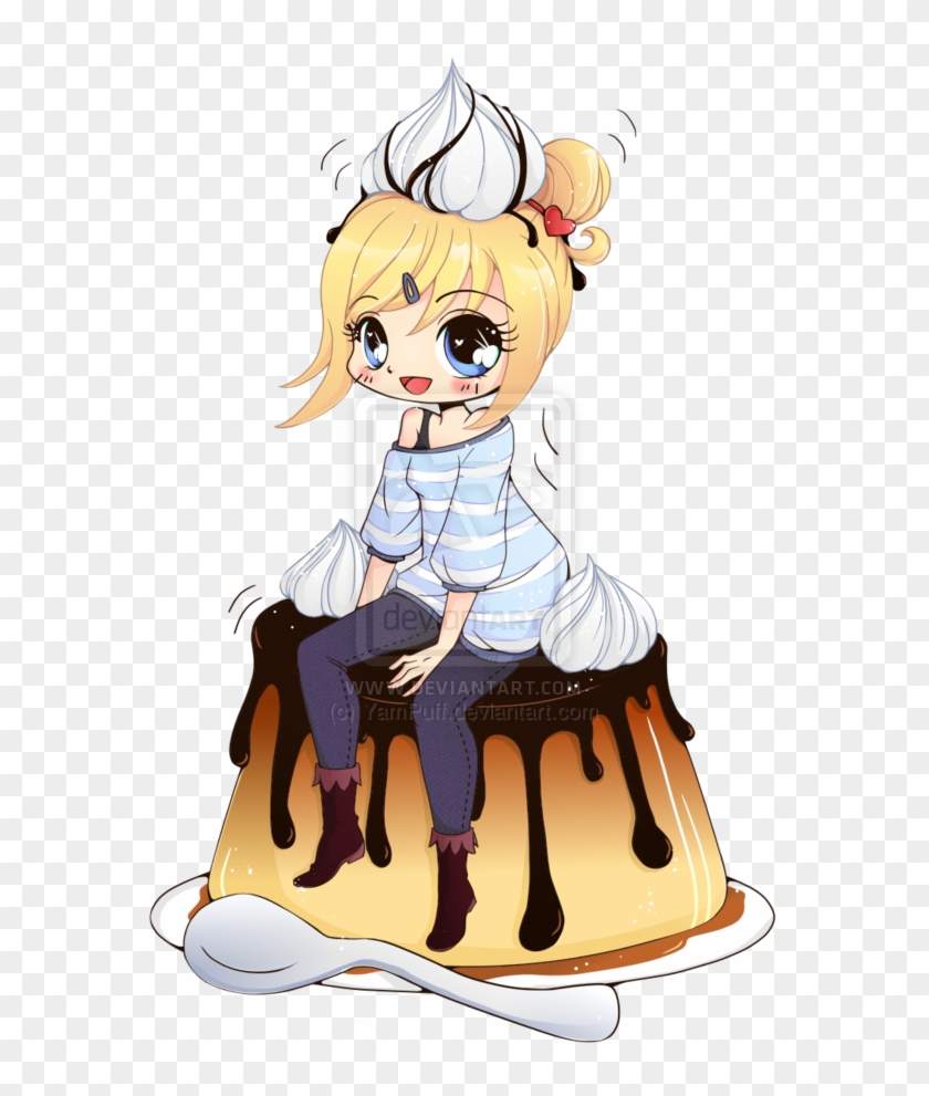 Chibi Drawing Cream Anime Food - Food Girl Chibbi Anime #555745