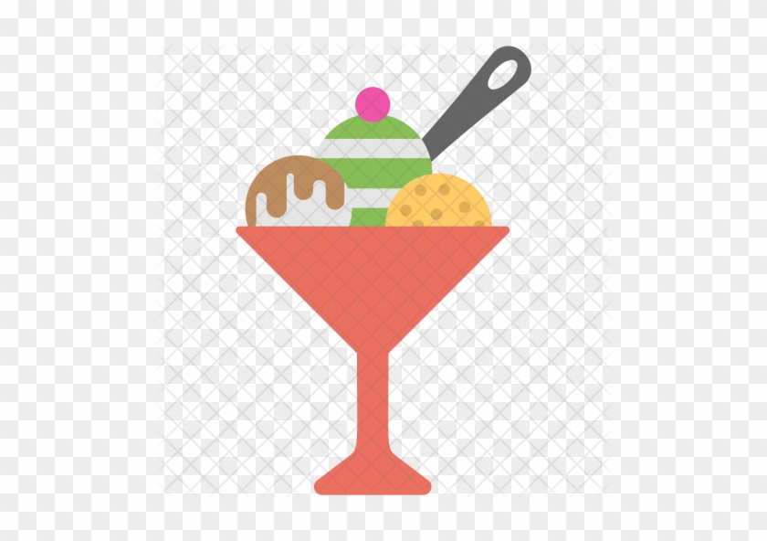 Three Scoop Ice Cream Sundae Icon Royalty-free Stock - Ice Cream #555947