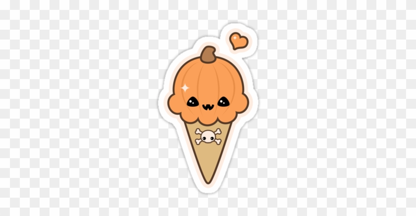 Super Cute Halloween Pumpkin Ice Cream Cone With Jack - Halloween Pastel Cute #555951