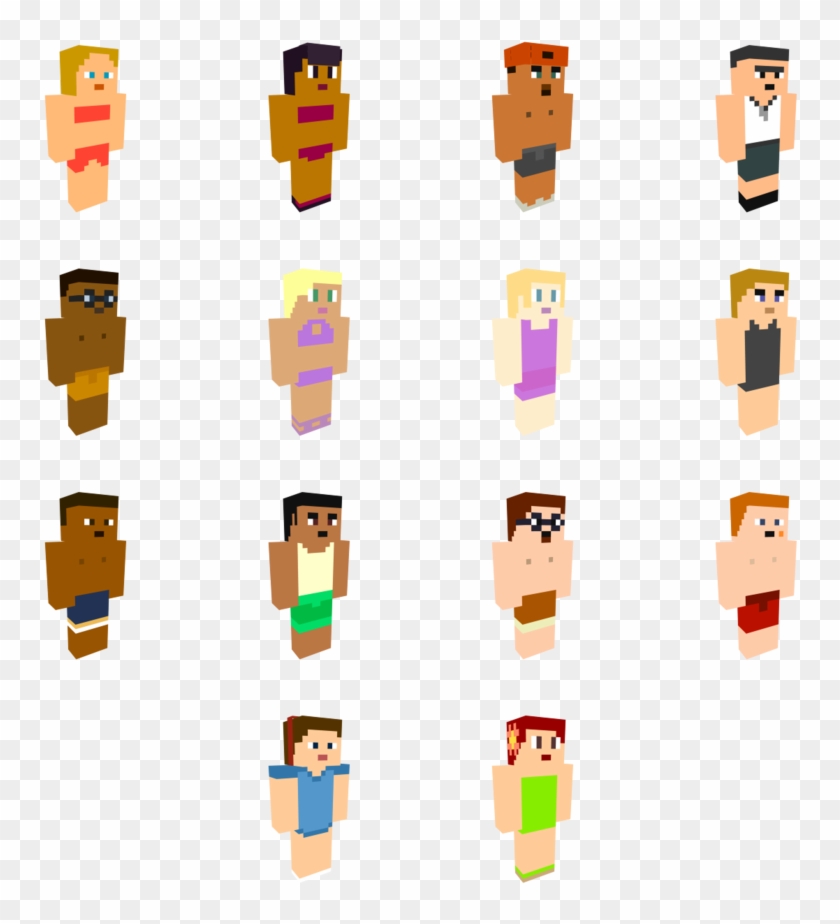 Total Drama Minecraft 2nd Gen Swimwear By Cahenry12 - Total Drama #555962