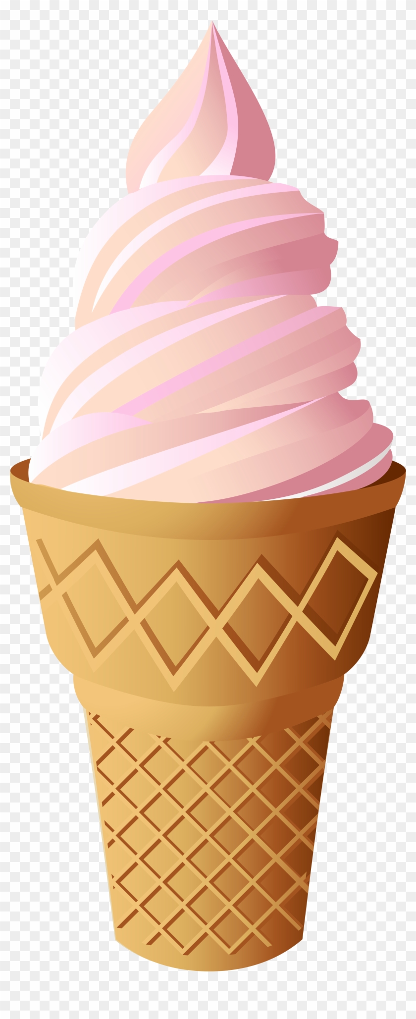 Pink Ice Cream Cone Png Clip Art - Pink Ice Cream Cone Png Clip Art #556042