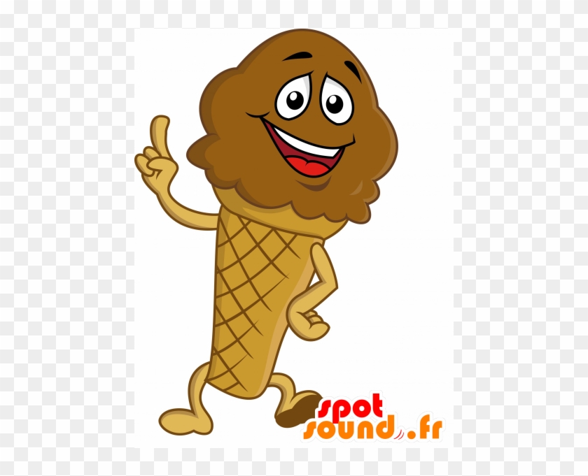 Chocolate Ice Cream Cone Mascot - New Spotsound Masot Yuru-chara Gunken-kun Square Dog #556163