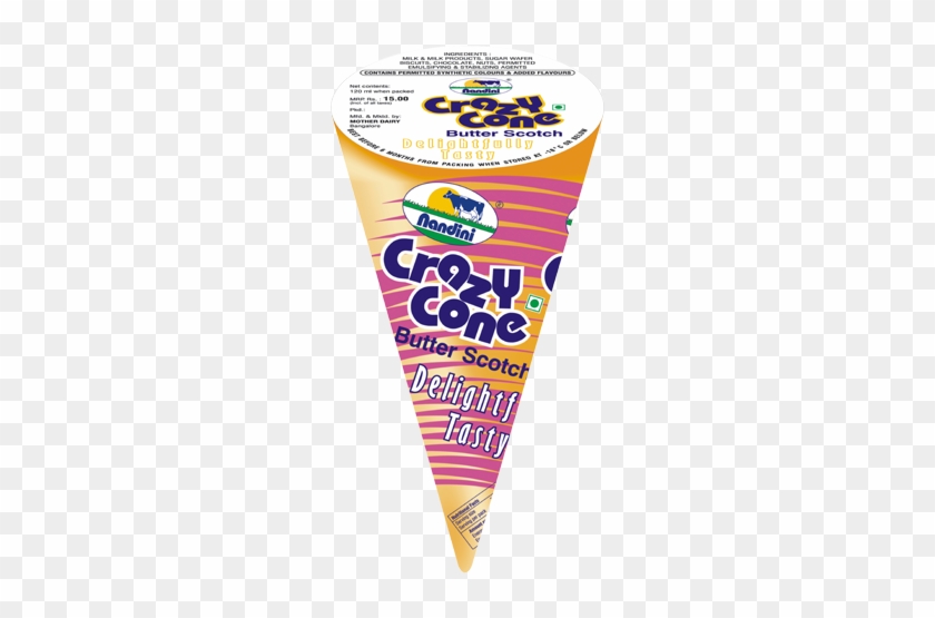 Crazy Cone Ice Cream Butter Scotch Chocolate - Nandini Ice Cream Png #556270