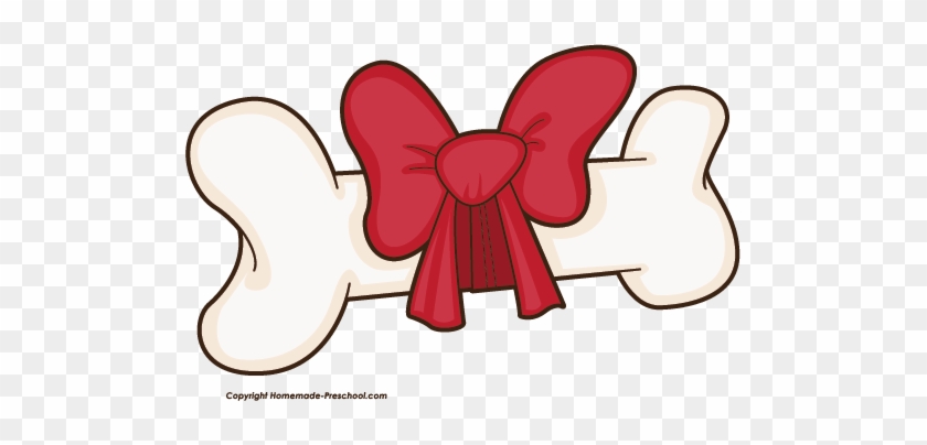 Clip Art On Dog Bones The Godfather And Dog Walking - Dog Bone With Bow Clipart #556322