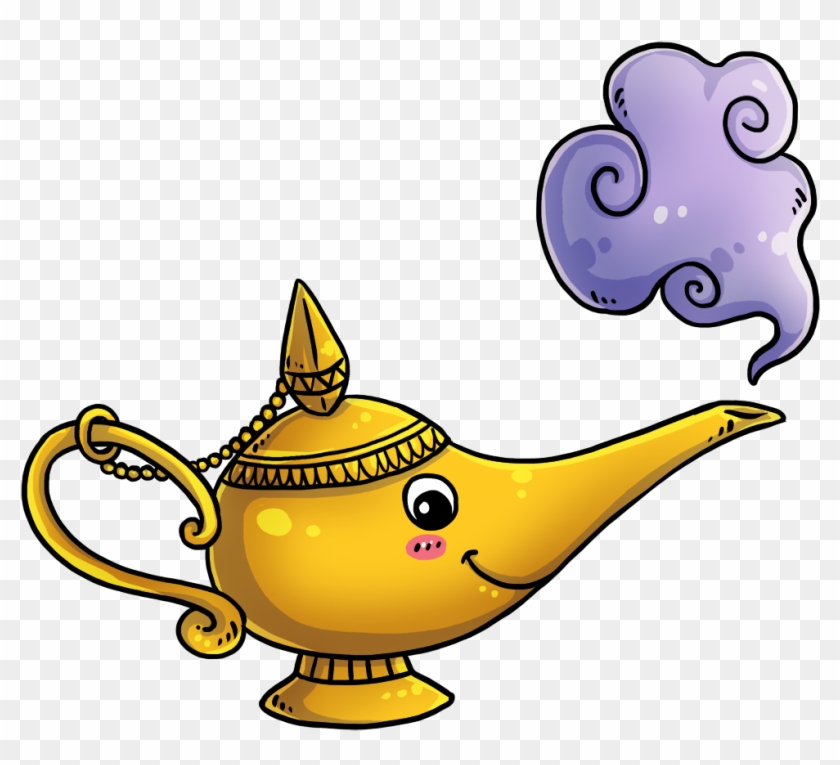 Free Cartoon Genie Lamp Clip Art - Cute Genie Clipart #556622