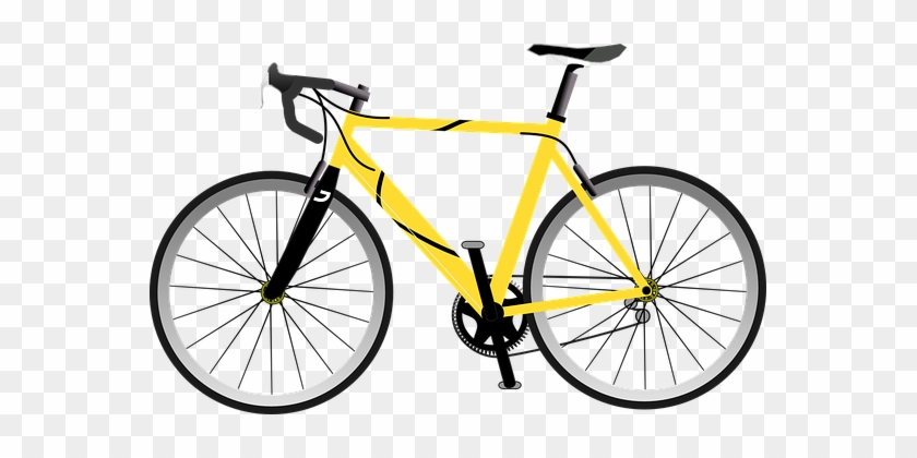 Bicycle Bike Speed Yellow Racer Racing Bic - Bicycle Png #556716