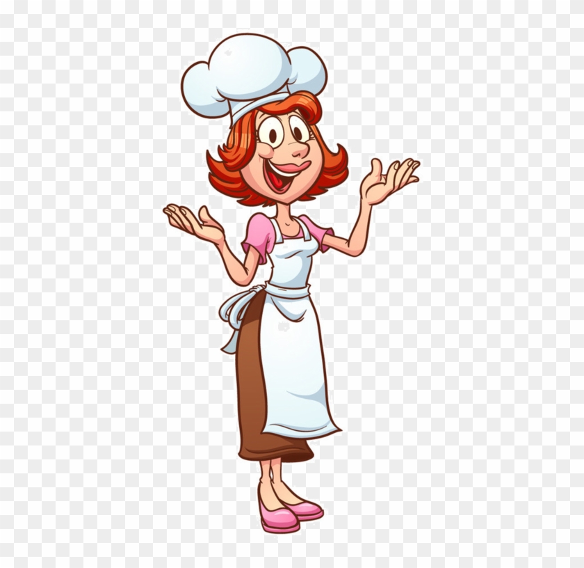 Chef Mom Vector Clip Art Illustration With Simple Gradients - Chef Mom Clipart #556835