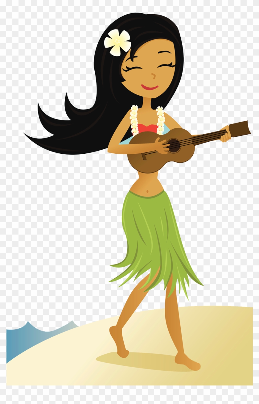 Ukulele Hula Clip Art - Hula Girl With Ukulele #557049