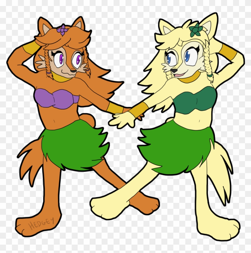 Hula Sisters By Hedgey - Cartoon #557136