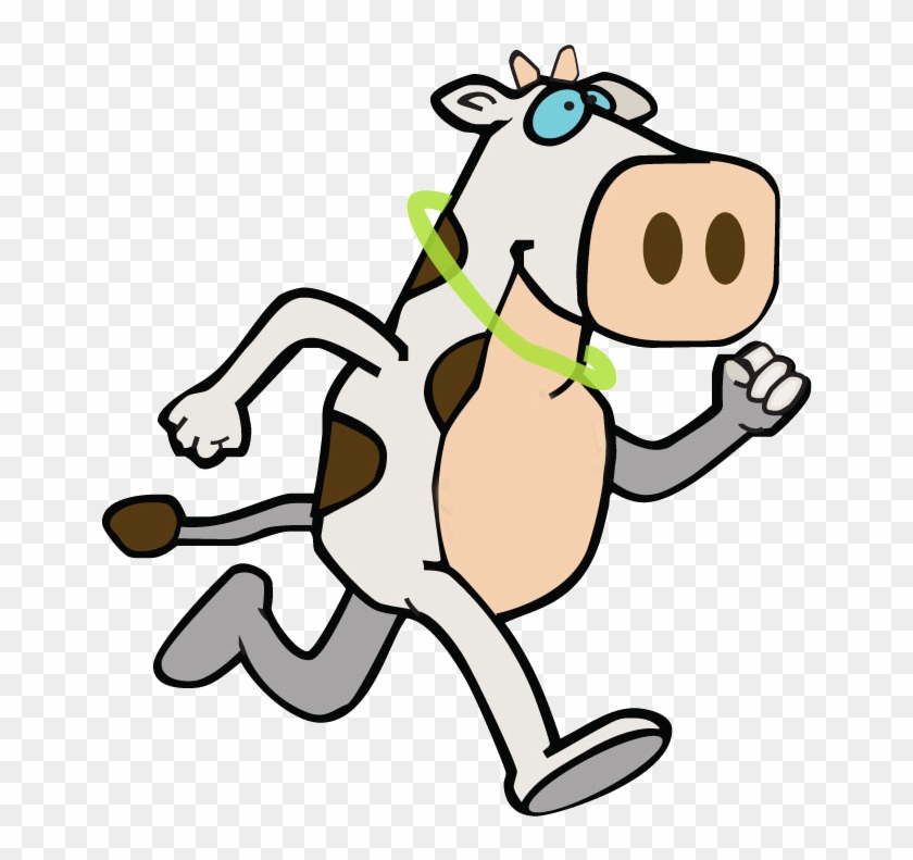 Enter Davis - Cartoon Cow Running #557216