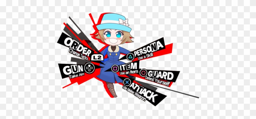 Pokémon Trainer From X And Y, In The Persona 5 Attack - Persona 5 Battle Menu Png #557382