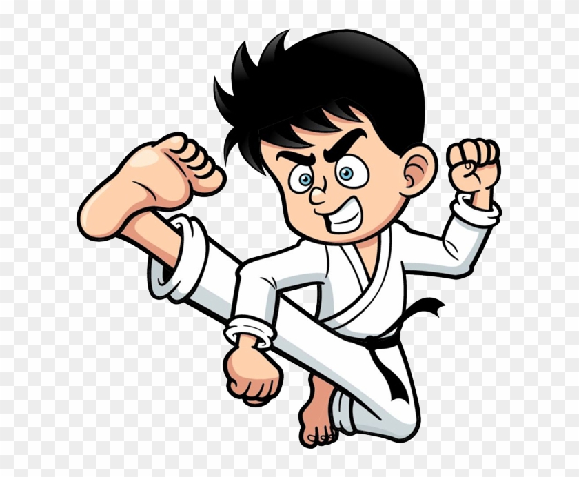 Kick Cartoon Karate Clip Art - Karate Boy Cartoon #557547
