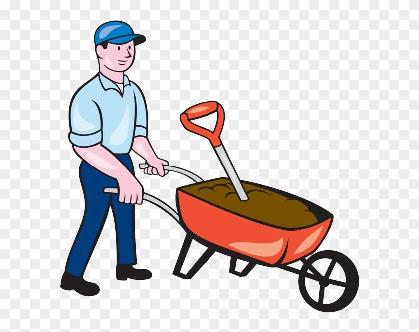 Wheelbarrow Cartoon Royalty-free Clip Art - Pushing Wheelborrow Png Illustration #557667