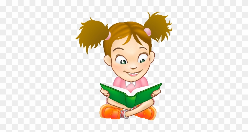 Girl Reading Cartoon Png #557693