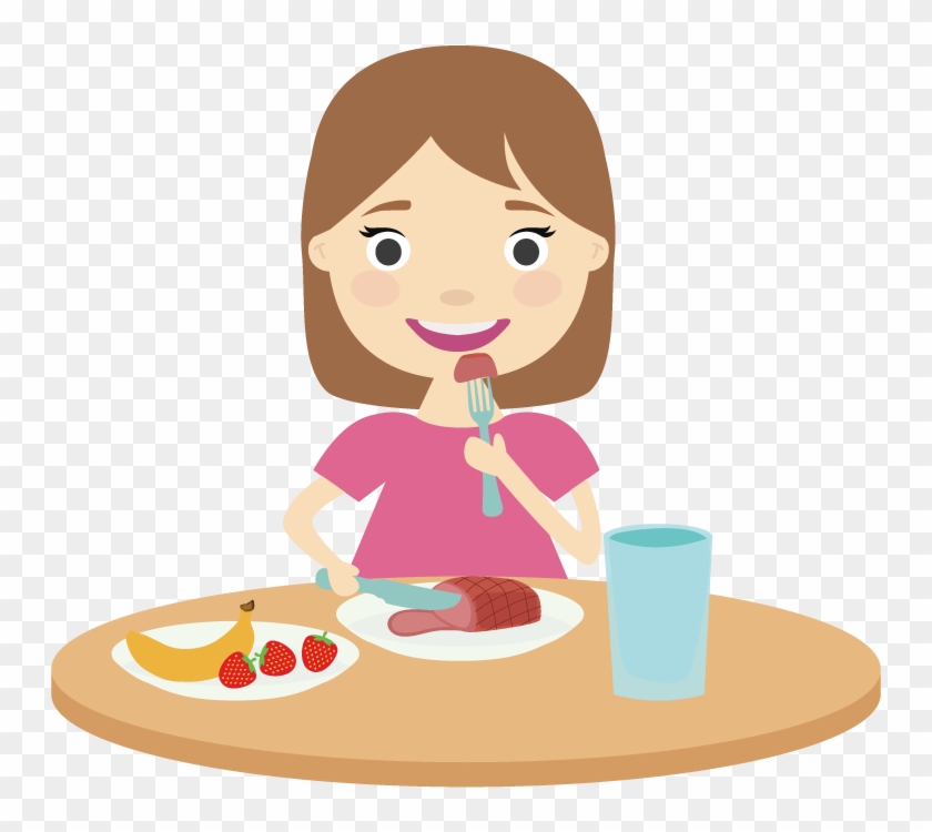 Breakfast Intuitive Eating Food Lunch - Girl Eating Breakfast Cartoon #557752