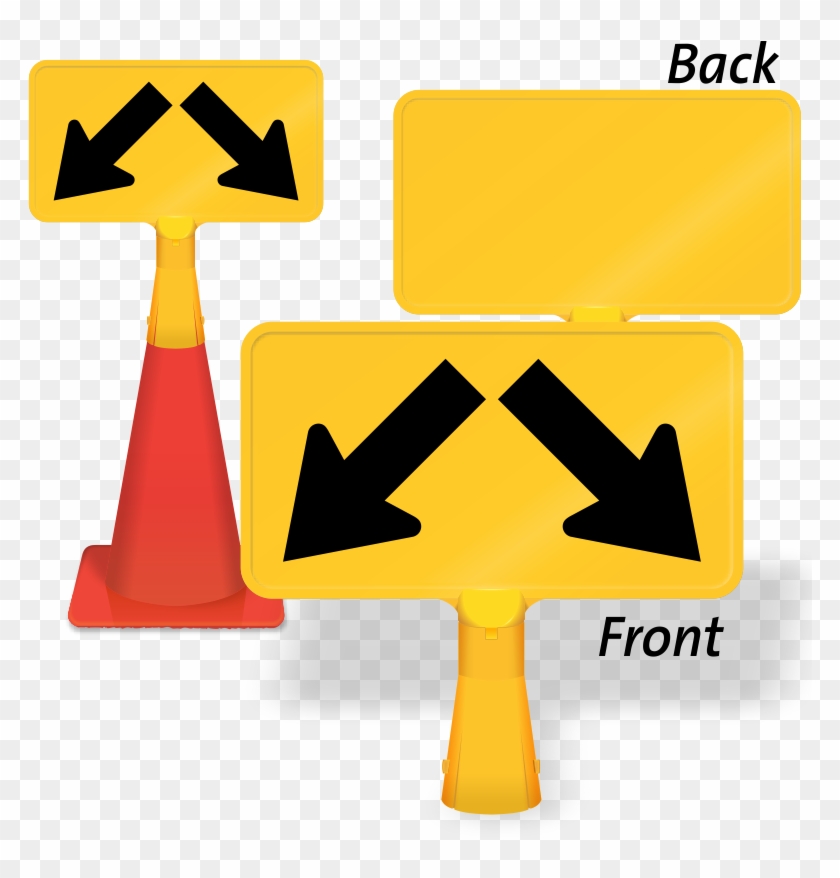 Two Downward Diagonal Arrow Coneboss Sign - Walk Like A Penguin Sign #557952