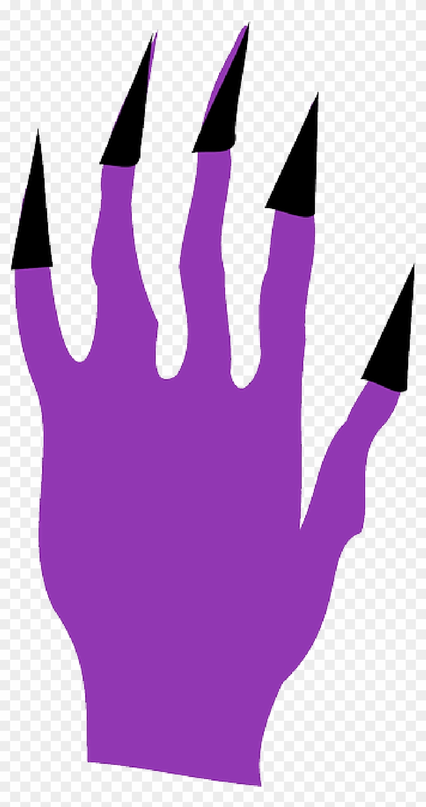 Violet Claws, Devil, Fingers, Hand, Nails, Lilac, Violet - Scary Hand Clipart #558017