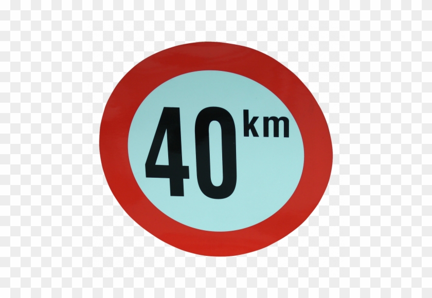 Traffic Sign 40 Km/h For Belgium Ø210 White With Red - Portrait Of A Man #558123
