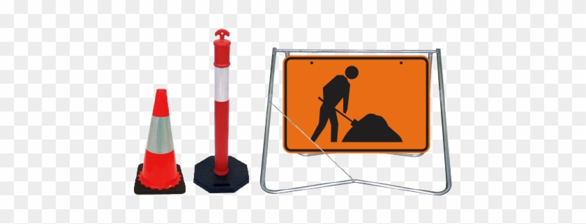 Slideshow - Traffic Sign - 1 Signs X Man Shovelling Sign (orange) - 600mm X 900mm #558175