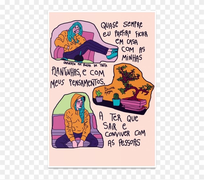 Poster Prefiro Ficar Em Casa De Bruna Morganna - Cartoon #558541