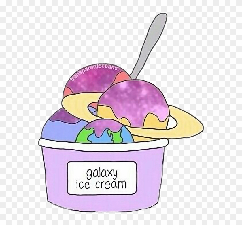Galaxy Planet Cute Icecream Tumblr Foodfreetoedit - Kawaii Galaxy Ice Cream #558704
