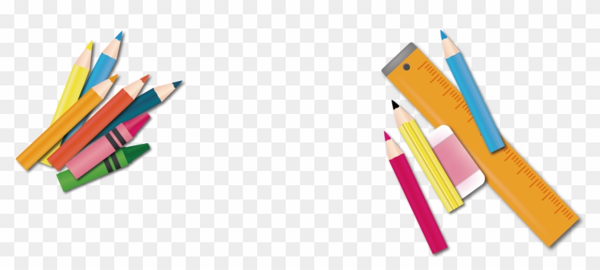 Vector Cartoon Stationery Pencil Eraser Ruler - Cartoon Stationery Png #558754