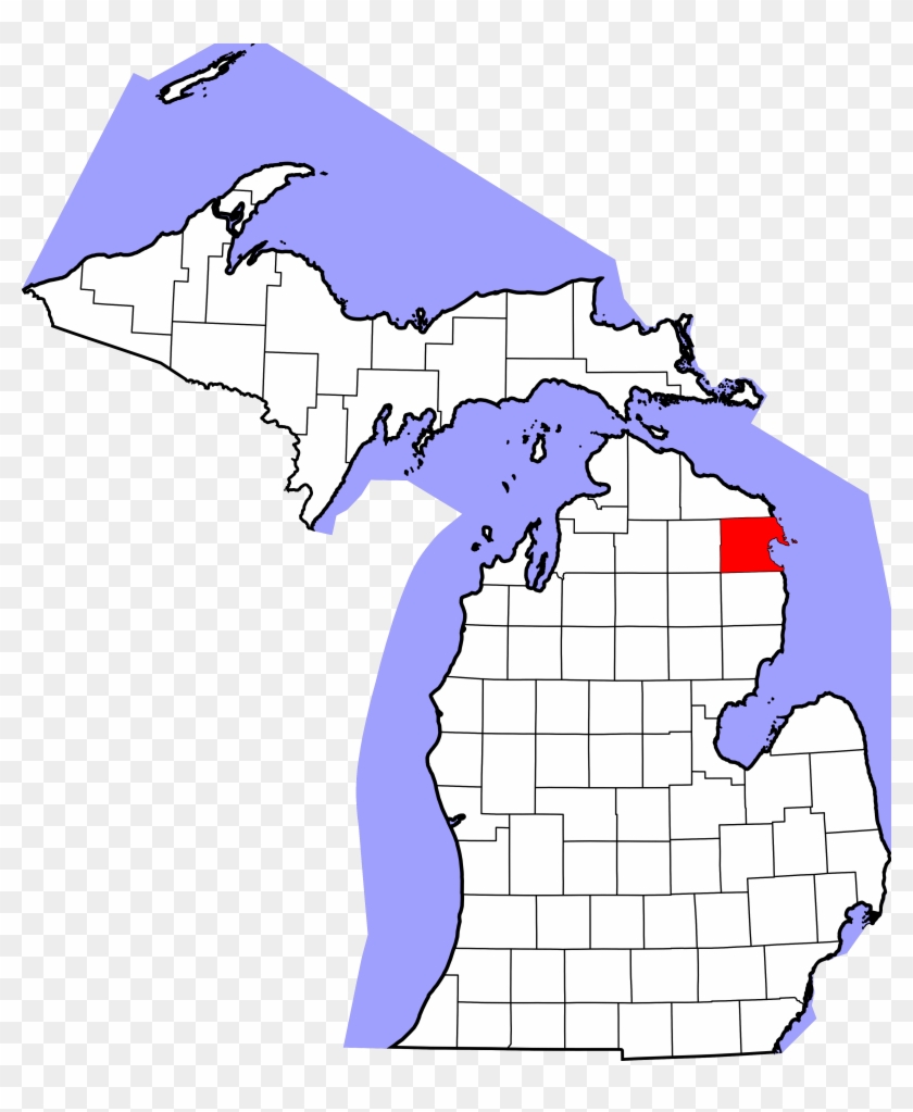 Map Of Michigan Highlighting Alpena County - Saginaw Mi On Map #558790
