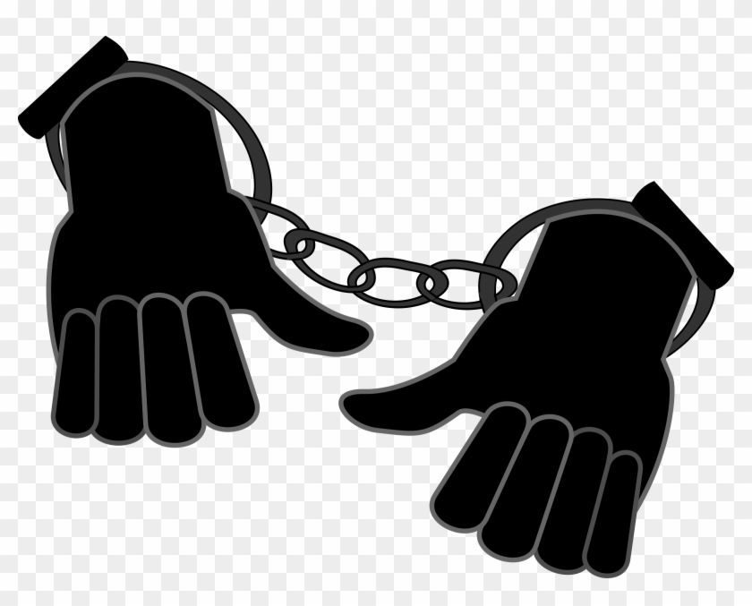 Handcuffs Clipart Handcuffed - Hands In Handcuffs Clipart #559012