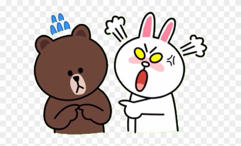 Line Sticker - Cony And Brown Angry #559990