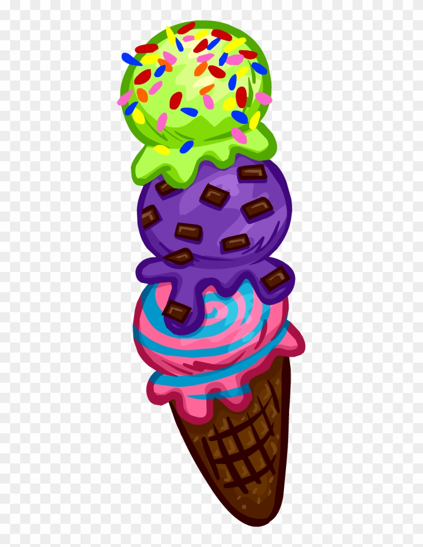 Every Flavor Ice Cream Icon - Club Penguin Hand Items #560209